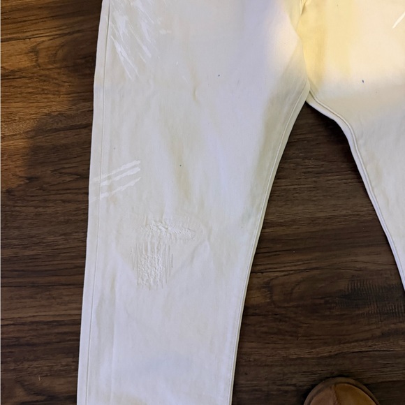 Ralph Lauren Men's Off-White Jeans faded paint stained - Picture 6 of 7